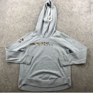 Under Armour Hoodie Womens Small Gray Camouflage Logo Funnel Neck